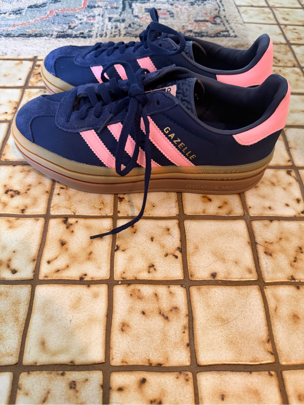 Adidas Gazelle Navy and Pink Platfrom Bold sneakers - Picture 6 of 6